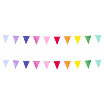 GIRLANDA BAREVNÉ VLAJKY PVC 10 m – Zboží Dáma