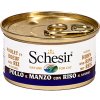 Schesir Natural kuřecí a hovězí maso s rýží 24 x 85 g