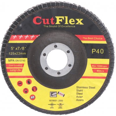 Lamelový brusný kotouč na ocel a nerez, ø 125 mm, zrno 40 – Hledejceny.cz