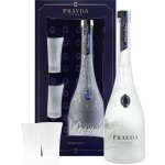 Pravda Vodka 40% 0,7 l (dárkové balení 2 sklenice) – Zboží Dáma