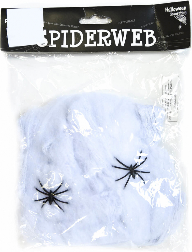 Pavučina s pavouky bílá