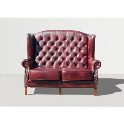 AV interiery Kožená sedačka Chesterfield Harold dvojsed kůže Cappucino – Zboží Dáma