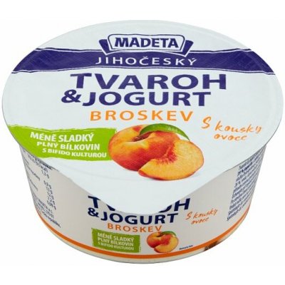 Madeta Jihočeský tvaroh & jogurt broskev 135 g – Zboží Mobilmania