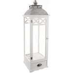 Lucerna dřevo/kov bílá velká 32x32x107 cm – Zboží Dáma