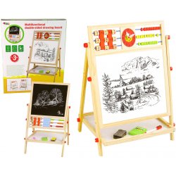 mamido Dětská tabule 2v1 s deskovými hrami a doplňky