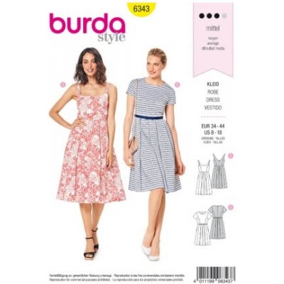 Střih Burda číslo 6343 na letní šaty – Zboží Mobilmania