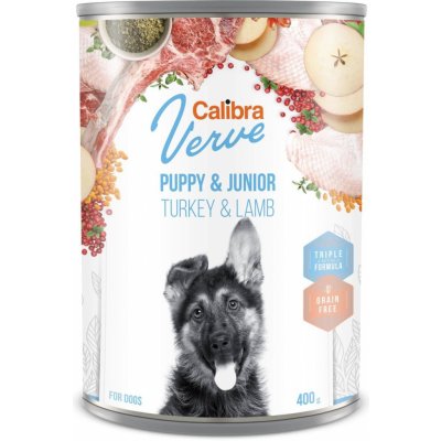 Calibra Verve Dog Grain Free Junior Turkey & Lamb 400 g