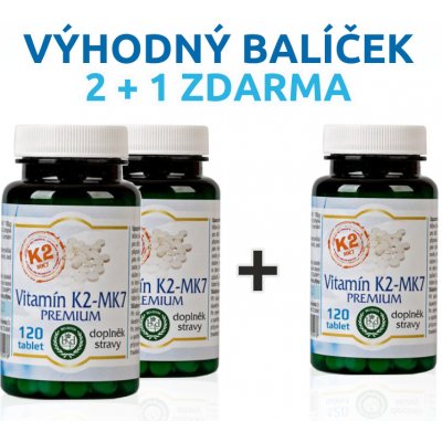 Bio Detox 2x Vitamín K2 120 tablet + 1x vitamín K2 120 tablet – Zboží Mobilmania