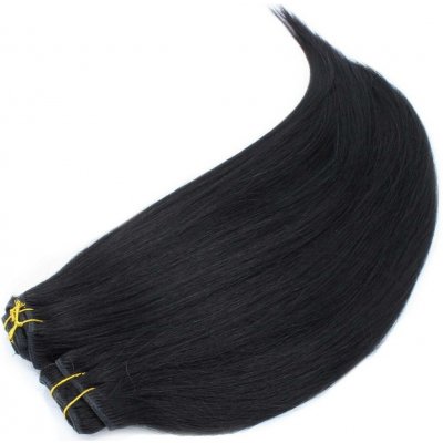 Clip in maxi set 43cm pravé lidské vlasy REMY černá – Hledejceny.cz