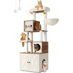 Feandrea Škrabadlo se skříňkou na toaletu hnědé 60 x 52 x 185 cm – Zboží Dáma