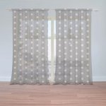 Sablio Záclony Růžové puntíky na šedé: 2ks 150x250cm – Hledejceny.cz