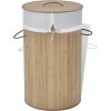 Koše na prádlo HD 242723 Bamboo Laundry Bin Round Natural