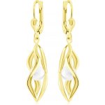 Gemmax Elegantní zlaté visací náušnice s perlou nadčasová krása a luxus GLEYP-03337 – Zboží Mobilmania