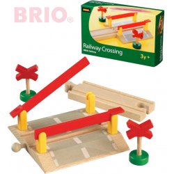 Brio dřevo Železniční přejezd funkční set 4ks se závorami doplněk k vláčkodráze DS46192853