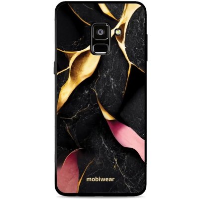 Pouzdro Mobiwear Glossy Samsung Galaxy A8 2018 - G021G Černý a zlatavý mramor – Zbozi.Blesk.cz