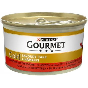 Gourmet Gold Směs dušených & grilovaných kousků s hovězím & kuřetem 24 x 85 g