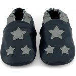 Carozoo Kožené capáčky s gumovou podrážkou hvězdičky Modrá – Zboží Dáma