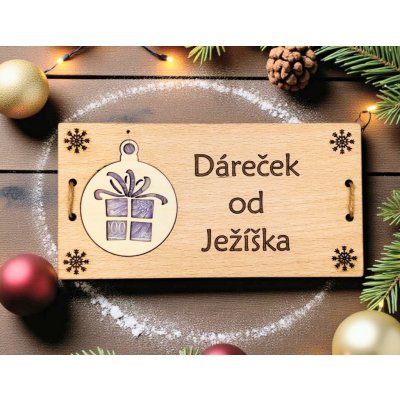 Dekorace z Řečice Dřevěné vánoční přání na peníze od Ježíška – Zboží Dáma