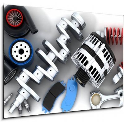 Skleněný obraz 1D - 100 x 70 cm - Car parts Autodíly – Zboží Mobilmania