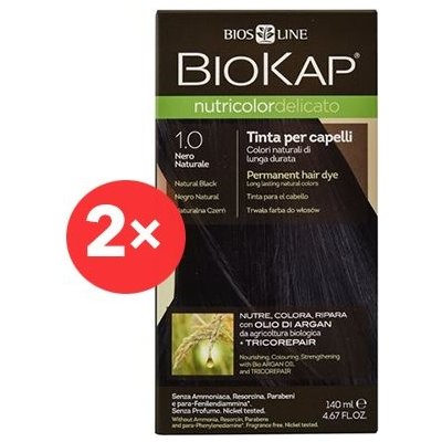 Biokap Nutricolor Delicato Natural Black Gentle Dye 1.00 2× 140 ml