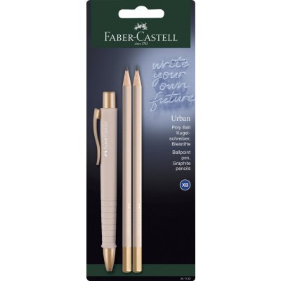 Faber Castell kuličkové pero Poly Ball Urban Gold sada 3 ks pale rose 241123 – Zboží Živě