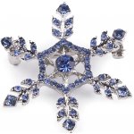 Prima-obchod brož s broušenými kamínky vločka 2 modrá 112780 – Zboží Dáma