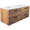 Koupelnový nábytek BPS-koupelny Koupelnová skříňka s keramickým umyvadlem Agria NEW GO 120 - zlatý dub