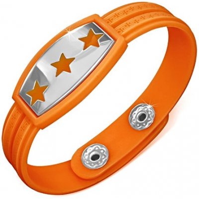 Šperky eshop z gumy oranžový s hvězdami a řeckým motivem AA35.18 – Zboží Mobilmania