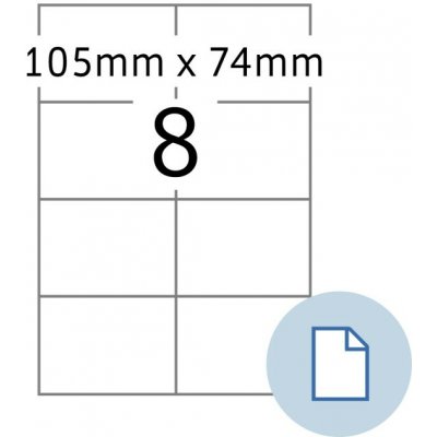 Print etikety na A4 105 x 74 mm - 100 archů – Hledejceny.cz