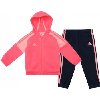 Adidas 3 pruhy na zip Jogging souprava Baby Pink Navy