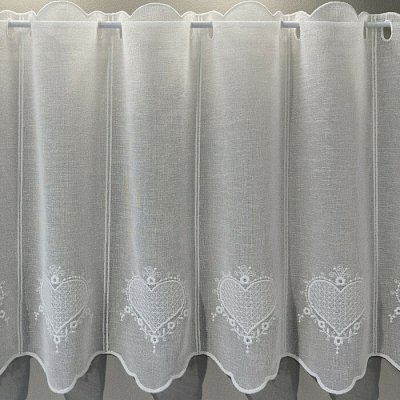 Luxusní vyšívaná záclona GERSTER SRDÍČKO 11807 smetanová 35 cm – Hledejceny.cz