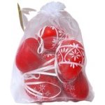 Vajíčko dekorační plastové červené 6 cm, 6ks v organza sáčku – Hledejceny.cz