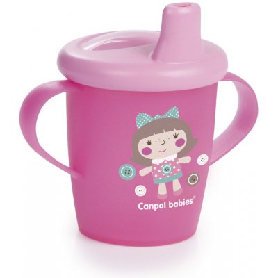 Canpol babies nevylévací hrníček Toys růžový 250 ml