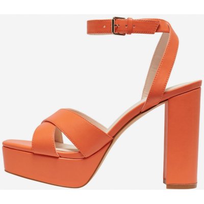 Only Autum dámské sandály na podpatku oranžové – Zboží Mobilmania
