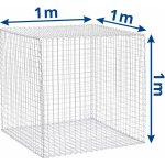 Gabionový koš 1x1x1 m, drát 3 mm, oka 5x5 cm – Zboží Mobilmania