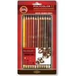 Koh-i-Noor 3822012014BL Polycolor souprava uměleckých pastelek speciální řada hnědá 12 ks – Zboží Živě