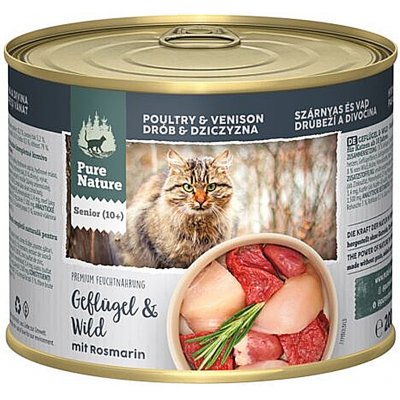 Pure Nature Cat Senior Drůbeží a Zvěřina s rozmarýnem 200 g – Hledejceny.cz