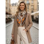 Classic Scarf Velký béžový šátek Meandr s řeckými motivy a ornamenty – Hledejceny.cz