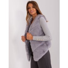 Italy Moda asymetrická chlupatá kožíšková vesta at-kz-2349.00p grey