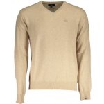 Pánský elegantní svetr s rafinovaným výstřihem béžová – Zbozi.Blesk.cz