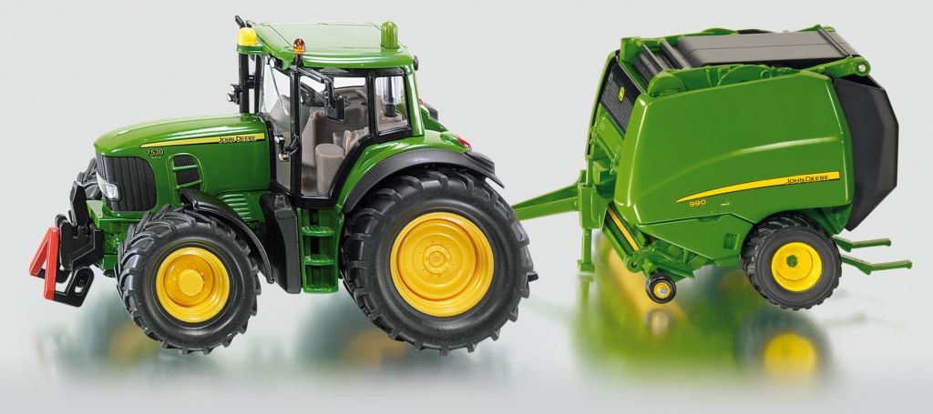 Siku Blister John Deere traktor s balíkovačkou