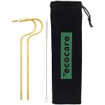 ECOCARE Ekologická kovová brčka Zlatá 2 ks – Sleviste.cz