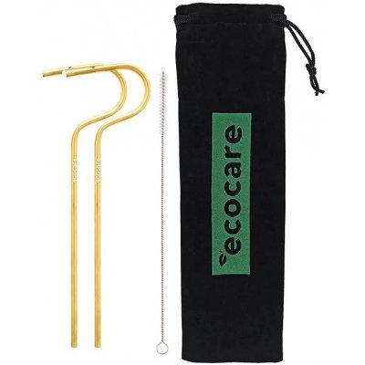 ECOCARE Ekologická kovová brčka Zlatá 2 ks – Sleviste.cz