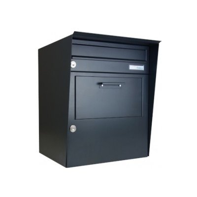 Parcel box (schránka na balíky) se schránkou B-017 a opláštěním - nástěnný - RAL 7016 MAT. - ANTRACIT