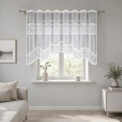 Dekorační žakárová záclona s řasící páskou BARBARA 160 bílá 300x160 cm MyBestHome – Hledejceny.cz