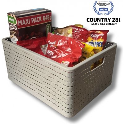 Rotho Úložný box Country 28 l béžová – Zboží Dáma