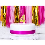 PartyDeco Narozeninová svíčka 4 zlatá 7cm – Zboží Dáma