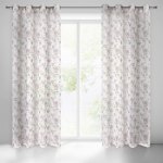Takoy Dekorační záclona z matného etamínu s malovaným květinovým vzorem-HF-382573 | 140 x 250 cm – Zboží Mobilmania