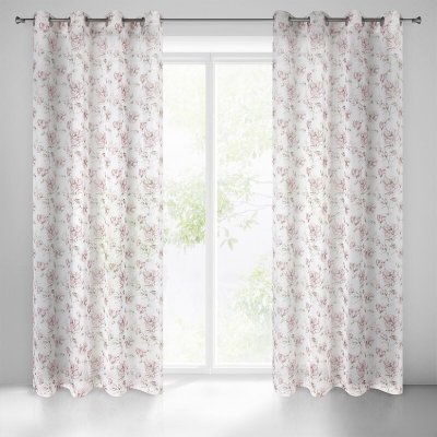 Takoy Dekorační záclona z matného etamínu s malovaným květinovým vzorem-HF-382573 | 140 x 250 cm – Zboží Mobilmania