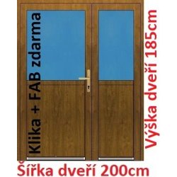 Soft Dvoukřídlé vchodové plastové 1/2 sklo bílá 200 x 185 cm